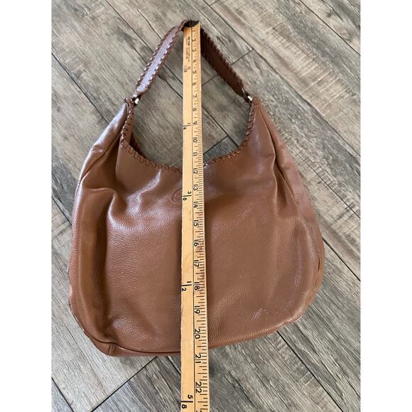 Tory Burch Women's Brown Leather Crescent Shaped Silhouette Hobo Bag - Picture 4 of 7